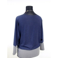 Bluzka Brenda XXL granatowo/szary sweter kimono